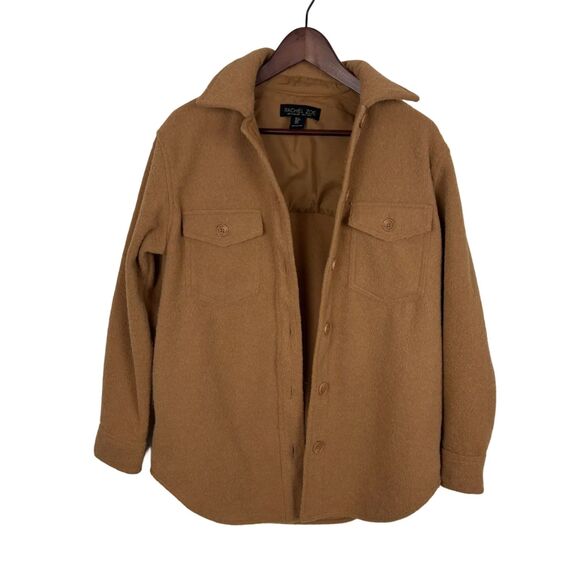 Rachel Zoe Jackets & Blazers - Rachel Zoe Camel Brown Button Front Shacket Shirt Jacket Women's Small